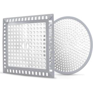 Makerfire 2PCS Shower Drain Hair Catcher, 4.72'', Flat Shower Drain Cover/Filter, Bathroom/Kitchen Sink Drain Strainer, Stainless Steel and Silicone
