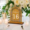 Rattan Arch Wedding Table Numbers 1-20 with Stands