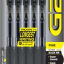Pilot G2 Premium Gel Roller Pens 0.7, Fine Point Smooth Writing Pens Black, Pack of 5