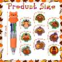 18Pack Fall Thanksgiving Sticky Notes and Pens Set,Thanksgiving Mini Ballpoint Pens Turkey Sticky Notes Pads with Ribbons Party Gifts Favors for Student Adults Office School Birthday Party Supplies