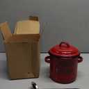 Bacon Grease Container with Strainer - Large 46OZ Red Kitchen Oil Storage Can, Food Saver Bin with Lid | Farmhouse Cooking Pot Keeper Collector, Dishwasher Safe - Red