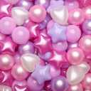 GOGOSO Ball Pits Balls for Toddlers Pack of 50 100 200 Plastics Shape Ball Non-Phthalate Non-BPA Non-Toxic 2.2-Inch Crush Proof Play Balls (Pearl Pink+Pearl Light Pink+ Purple;Star+Heart Balls)