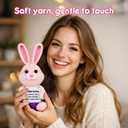 5 Pcs Finished Easter Positive Crochet Animals for Teen Girls & Adults Women, Handmade Filled Easter Basket with Crochet Bunny, Carrot, 2 Eggs, Easter Decoration Gifts Prefilled with Animal Stuffers