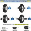 GICOOL 4.10/3.50-6 Flat Free Tire and Wheel, with 3"-3.5''-4.0''-4.5'' Centered Hub, and 3/4" & 5/8" Bearings, Replacement for Lawnmower, Wheelbarrow, Hand Truck/All Purpose Utility Tire on Wheel