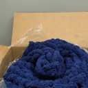 Carriediosa Chunky Knit Throw Blanket 50" X 60", 100% Hand Made Large Chenille Loop Yarn Soft Fluffy Throws for Couch Sofa Bed, Big Crochet Cozy Heavy Thick Cable Woven Blankets, Navy Blue