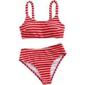 SOLY HUX Women's Striped Swimsuits Two Piece Bathing Suit Cute High Waisted Bikini Set, Size: Small