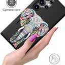 Compatible with Samsung Galaxy S24 Ultra Case Cute with Card Holder/Slim Slot Wallet Phone Cover for Women/African Elephant Design Animal Ethnic Stylized Pink