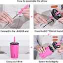 Candy Tumbler, 25 oz Kids Insulated Stainless Steel Water Bottle with Spill Resistant Silicone-Metal Straw and 2-in-1 Lid, BPA-Free, Cup Holder Friendly, Dishwasher Safe, Ocean Blue