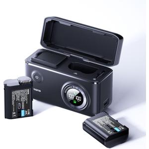 llano 2-Pack 2600mAh Aurora EN-EL15C Batteries and 20W USB-C Charger for Nikon Z8, Zf, Z6III, D850, Z7II, Z6II, Z7, Z6, D7500, D750, with Card Reader, Power Display & Multi-Device Charging