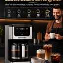 AIRMSEN 14-Cup Programmable Drip Coffee Maker 1000W Fast Brewing Coffee Machine with Timer, Delay Start & 2H Keep-Warm, 73oz Tank, Touchscreen & Glass Carafe Perfect for Home & Office Use