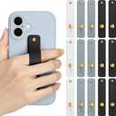 Weewooday 15 Pieces Phone Grip Strap Telescopic Finger Loop Finger Strap Holder Silicone Stretch Grip Stand for Most Mobile Phone and Tablets(Dark Gray)