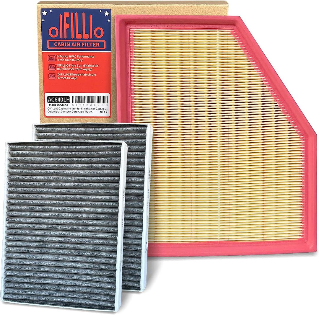 OIFILLIO HEPA Cabin Engine Air Filter for BMW X5 X7 X6 (2019-2023) 3.0L ONLY; for 530i 540i 530e 740i (2017-2023); (NOT FOR 4.4L V8) (3PCS)