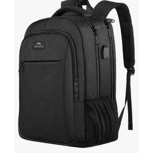 MATEIN Business Laptop Backpack, 15.6 Inch Travel Laptop Bag Rucksack with USB Charging Port, Water-Resistant Bag Daypack for Work College Computer Men Women Backpack, Black