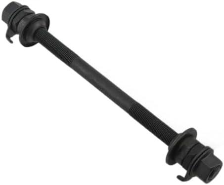 Meuey Lyot Bike Axle 180mm/7.08 Inch Bicycle Multiple Speed Rear Hub Axle 3/8'' Black 26TPI Hub Taper Lock Nut Washer Kit 1PCS