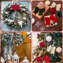 25pcs Velvet Christmas Ornaments Set, 3.15 Inch 12 Christmas Tree Balls, 12 Velvet Bows, 1 Eight Bell Jute Garland for Family Holiday Wreaths Gift Wrapping Hanging Decoration