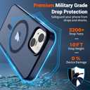 SUPFINE Magnetic for iPhone 14 Case & iPhone 13 Case with Screen Protector (Compatible with MagSafe)(Military Grade Drop Protection) Translucent Matte Shockproof Phone Cover,Dark Blue
