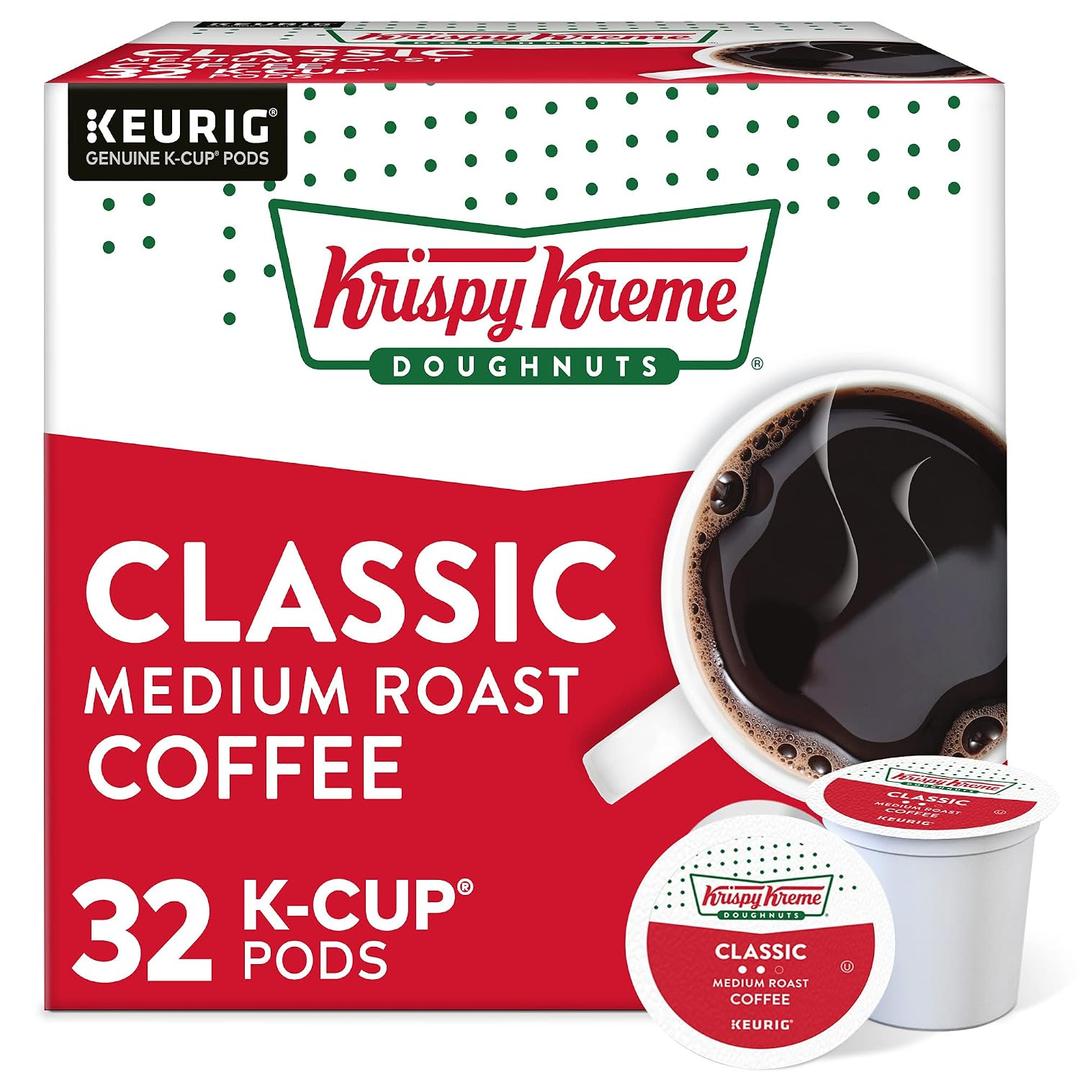 Krispy Kreme Classic, Single-Serve Keurig K-Cup Pods, Medium Roast Coffee, 32 Count (EXP 09/04/26)