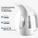 HiLIFE Steamer for Clothes, Portable Handheld Design, 240ml Big Capacity, 700W, Strong Penetrating Steam, Removes Wrinkle, for Home, Office(ONLY FOR 120V)(White)