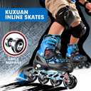 Kuxuan Boys Adjustable Inline Skates with Light up Wheels, Fun Illuminating Skates for Kids Girls Youth  S