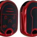 for Ford Key Fob Shell Remote Key Fit for Ford F-150 F150 2011 2012 2013 2014 F-250 F-350 Super Duty 2011-2015 2016 Explorer Expedition 2009-2017 Smart Key (5 Buttons Black-Red)