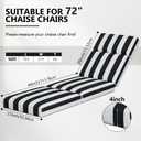 2 Pcs Chaise Lounge Cushions Outdoor, 72 x 21 x 4 Inch Lounge Chair Cushions for Outdoor Furniture - Waterproof Lounge Patio Replacement Cushion, 4IN Thick Fade-Resistant Patio Chaise Lounge Cushion