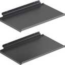 2 Pack 17X10 Inch Large Slatwall Shelves, Metal Slat Wall Shelves Accessories, Metal Retail Display for Storage and Organization, Black