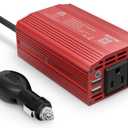 BESTEK 300W Power Inverter DC 12V to 110V AC, Durable Aluminum Housing Car Charger Adapter with 4.8A Dual USB Fast Charging Port, 3ft Car Plug in Cigarette Lighter Outlet for Phone, Laptop