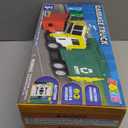 JOYIN Large Friction Powered Garbage Truck Toy Set, Includes Dumpster, Trash Bins, and Learning Cards for Kids, Boy Toys Birthday Gift for Boys Girls Kids Toddler Gift for Christmas (Green)