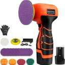 Cordless Sander, 3" Palm Sander with 16.8V 3.0Ah Li-ion Battery, 3500RPM Mini Polisher, 19 Accessories Sanders Tool for Sanding/Polishing/Waxing/Cleaning