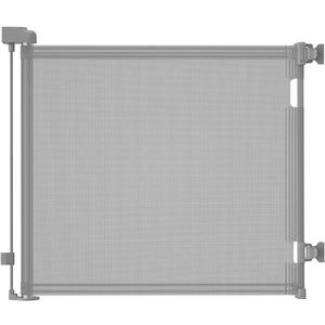Retractable Baby Gate for Stairs & Doorways, 55" Wide x 33.6" Tall Easy Installation Mesh Dog Gate for Indoor & Outdoor Use,Pet and Dog Safety Gate for Hallways(Grey)