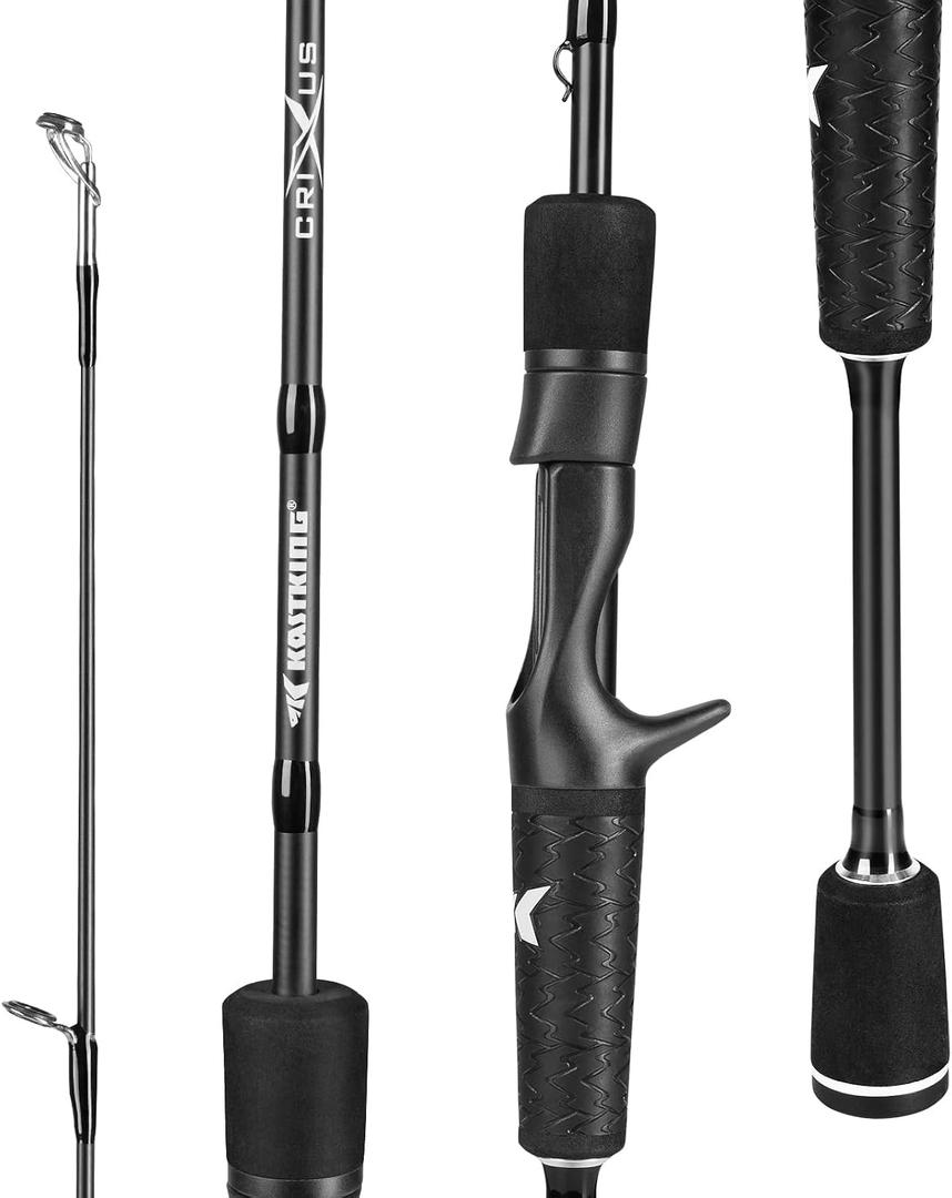 KastKing Crixus Fishing Rods,IM6 Graphite Spinning Rod & Casting Rod W/Zirconium Oxide Ring Stainless Steel Guides, Super Polymer Handle 6ft 6in-Medium Heavy - Fast-2pcs