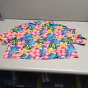 Cropped Hawaiian Shirts for Women Hawaii Tropical Button Down Tops Floral Tropic Print Summer Beach Outfits Deep Pink, M