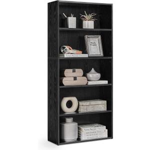 VASAGLE CUSTOS Collection - Bookshelf, 5-Tier Bookcase, Book Shelf, Open Storage Shelf, 9.4 x 23.6 x 52.8 Inches, for Living Room, Home Office, Dinning Room, Ebony Black ULBC165T56