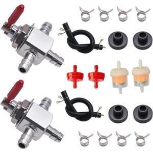 Two-Way Fuel Shut Off Gas Valve 1/4" Fit for Exmark 1-633347 Fit for Hustler 745059 Scag 482212 Yazoo 10267 Fit for Husqvarna 539102679 2 pack