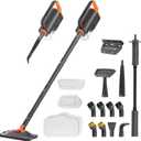 Steam Mop Cleaner with Detachable Handheld Steamer, 20 in 1 Wired Steam Cleaner with Multiple Accessories, Detachable Water Tank, Microfiber Pads for Floor Tiles Carpet and Grout Cleaning (Grey)