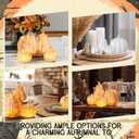 Leinuosen 4 Pcs Thanksgiving Lighted Resin Pumpkin Decorations Pumpkins Fall Centerpiece Table Figurines Decorations for Home Harvest Tabletop Autumn(White)