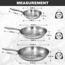 EWFEN Tri-Ply Stainless Steel Frying Pans Set, 8/10/12 Cooking pans, PFOA&PTFE Free Skillet, Induction Cooking Pan, Dishwasher and Oven Safe, Fast & Even Heat, Heavy Duty and Detachable Handle