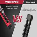 WORKPRO Magnetic Socket Organizer, 1/4-Inch Drive Aluminum Alloy Socket Rail, Heavy Duty Socket Holder, Socket Rack Kit 1/4-Inch x 12 Clips (Red)