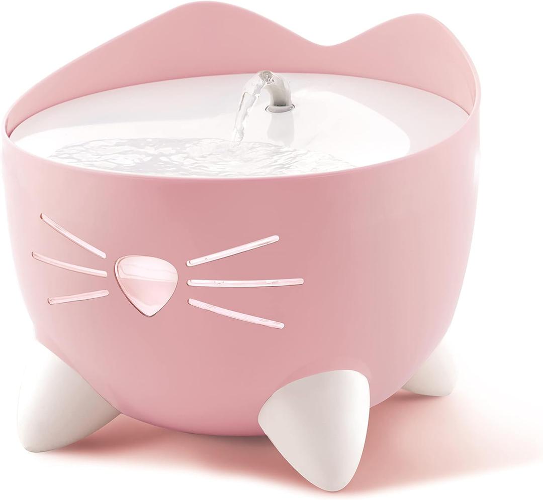 Catit PIXI Drinking Fountain  Cat Water Fountain with Triple Filter and Ergonomic Drinking Options, Pink (2)
