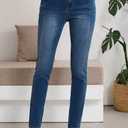 SHEWIN Women's Skinny Jeans Stretchy High Waisted Denim Jeggings Size 4-18 (Blue)