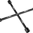 EPAuto 14" Heavy Duty Universal Lug Wrench, 4-Way Cross Wrench, Black