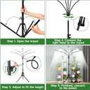 Garpsen Grow Lights for Indoor Plants, 5 Heads Full Spectrum Grow Light with Adjustable Tripod Stand, 100PCS LEDs Plant Light for Indoor Plants with 6/12/16H Timer and 3 Light Modes(No Clip)