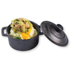 TableCraft Cast Iron Round Mini Casserole with Lid, 8 oz, Black, Pre-Seasoned Single-Serve Cookware, Oven to Table TableCraft Cast Iron Round Mini Casserole with Lid, 8 oz, Black, Pre-Seasoned Single-Serve Cookware, Oven to Table