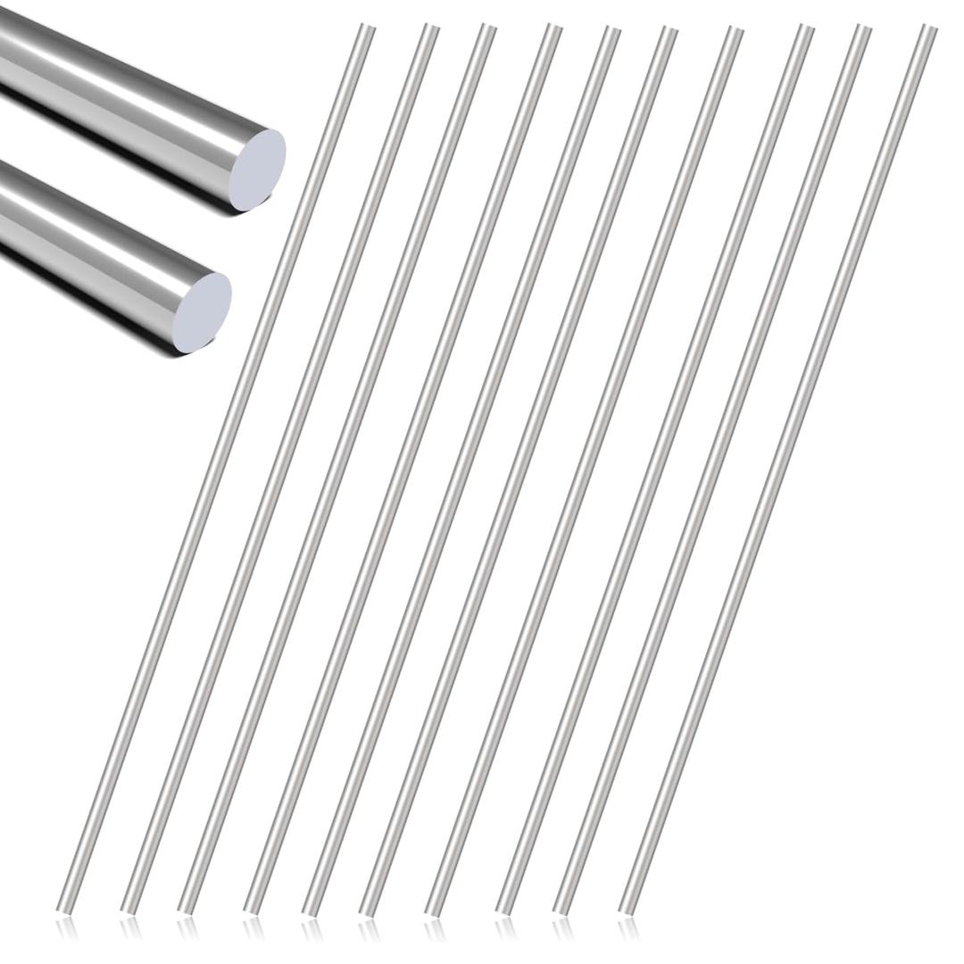 10pcs 5MM X 300MM 304 Stainless Steel Round Rods,Metal Solid Shaft Rods (10, 5MM X 300)