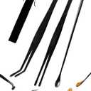 3PCS Reptile Feeding Tongs with Rubber Tips, 11.8-inch Stainless Steel Reptile Tongs and Spoon Long Feeding Tweezers for Turtles, Bearded Dragons, Geckos, Tree Frog, Tank Accessories