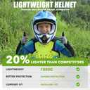 ROOZO Youth Kids Dirt Bike Helmet DOT Approved, Full Face Motocross Set, Blue Summer, Medium
