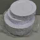 U-QE 100 Pieces White Plastic Plates - White Disposable Plates - Premium Hard Plastic Disposable Plates for Christmas and Party Use Including 50 Dinner Plates 10 '' & 50 Dessert Plates 7.5 ''