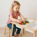 Ogears Sensory Table, Kids Activity Table, Wooden Play Table with Bins, Montessori Table, Chalk Board and Whiteboard, Medium