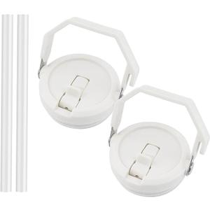 2 Pack 40 oz Tumbler Flip Straw Lid Replacement Fit for 40 oz Stanley Quencher, Leak Proof,Handle On Top,Reusable Tumbler Cover Compatible with 40oz Stanley Quencher (White)