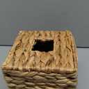 KOLWOVEN Tissue Box Holder - Square- Rattan Wicker Tissues Cube Box Cover -Boho Decorative Woven Facial Tissue Holder on Table and Bathroom (Square)